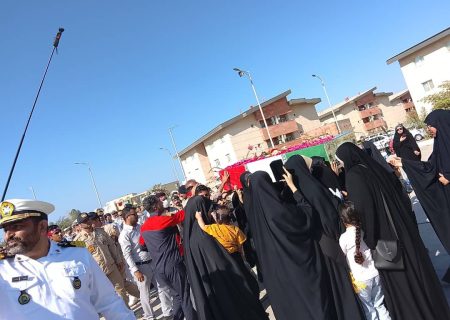 شهید گمنام 19 ساله در منطقه دوم ولایت ارتش جاسک آرام گرفت
