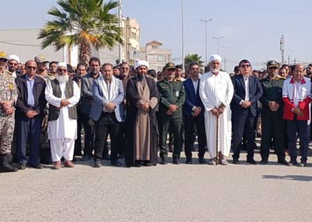 اجتماع مردم بندرجاسک در محکومیت اقدامات اغتشاشگران/تصاویر