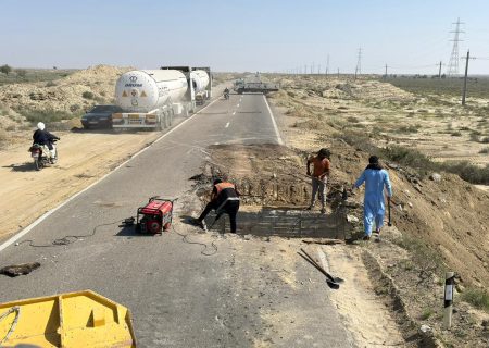 ترمیم پل محور اصلی جاسک–کنارک