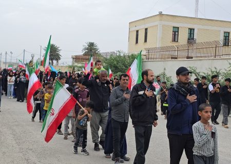 مراسم دسته روی عزاداری اربعین رهبر امت در شهرستان جاسک